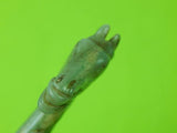 Antique 19 Century Middle East Islamic Jade Stone Horse Head Fighting Knife