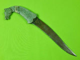 Antique 19 Century Middle East Islamic Jade Stone Horse Head Fighting Knife