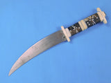 Antique Vintage Old Africa African Curved Blade Hunting Fighting Knife w/ Sheath