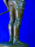 Antique Vintage Old Painted White Metal Roman Soldier Figurine Statue Sculpture