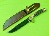 Custom Made Handmade Stag Hunting Knife & Sheath