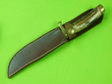 Custom Made Handmade Stag Hunting Knife & Sheath