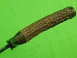 German Germany WW2 Fighting Hunting Stag Sword Blade Knife & Scabbard