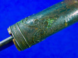 RARE Antique Old Indonesia Indonesian Silver Handle Fighting Knife