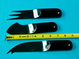 Italian Italy Designer's Inox Set of 3 Cheese Olive Knife