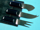 Italian Italy Designer's Inox Set of 3 Cheese Olive Knife