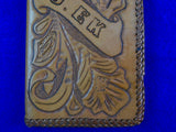 John Ek Personal Handmade Carved Leather Wallet Pouch Pocketbook