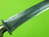 Antique Old Philippines Fancy Punal Moro Kris Fighting Knife w/ Scabbard