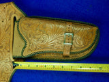 US Custom Hand Made Carved Leather Belt w/ Gun Holster