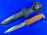 US WW2 Custom Made Handmade Sword Bayonet Blade Theater Fighting Knife with Leather  Sheath