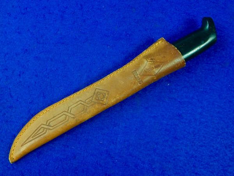 A Vintage Finnish Fishing Knife in Leather Scabbard, Stamped for