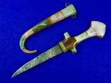 Vintage Antique Old Middle East Janbiya Jambia Dagger Knife Semi Precious Stones