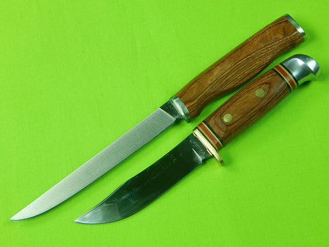 Vintage Sharp Brand Japan Made Sportsman's Matched 2 Knife Hunting 