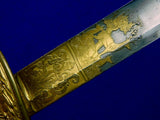 Antique Early 19 Century German Germany Eickhorn Gold Engraved Hunting Sword