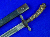 German Germany French France WW1 Hunting Dagger Knife Short Sword w/ Scabbard